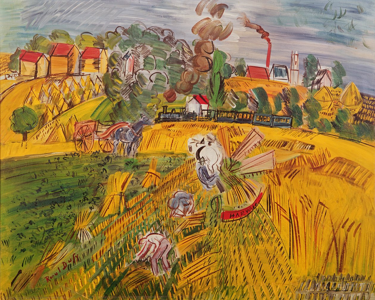 Het huis (olieverf op doek) door Raoul Dufy