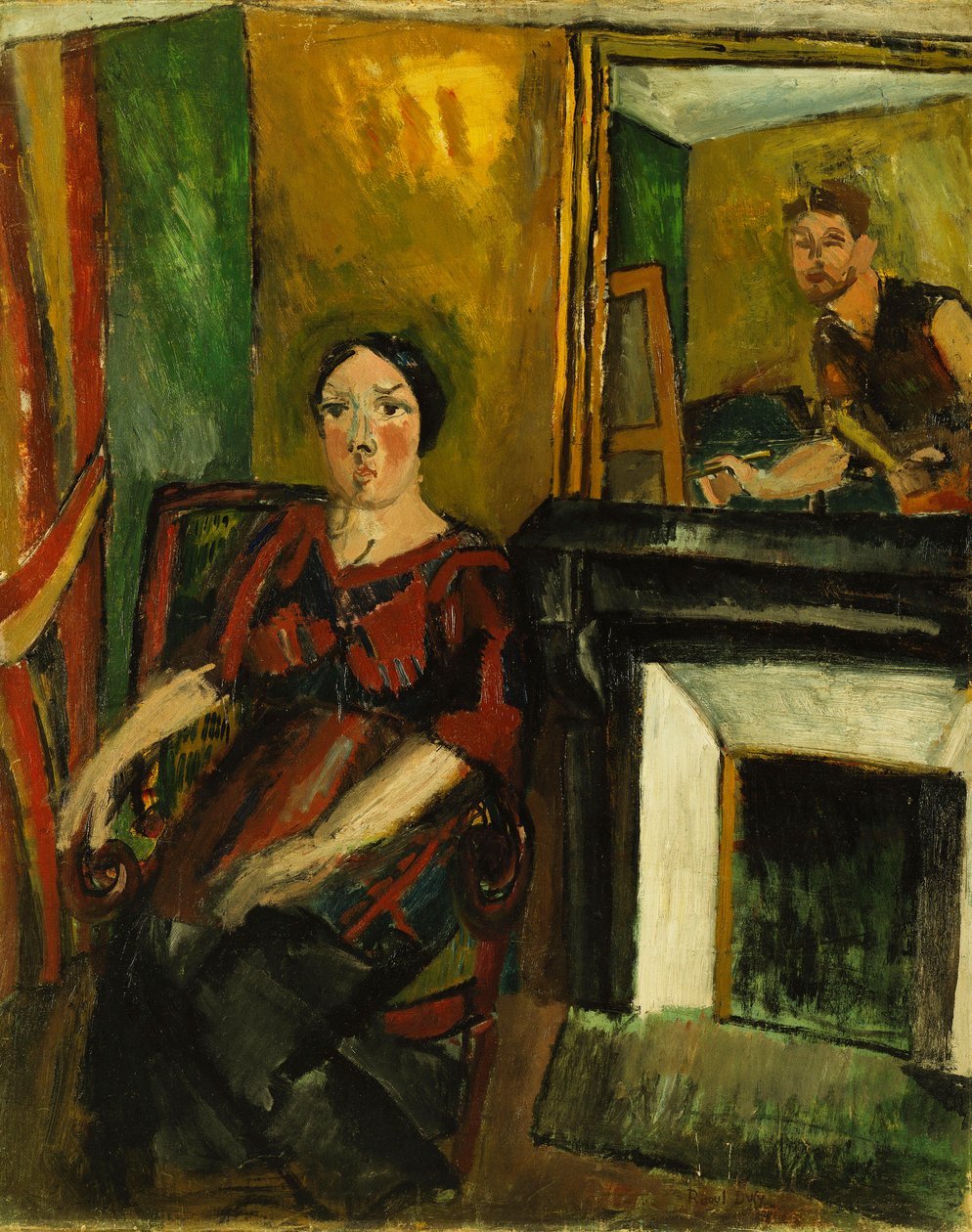 De schilder en zijn model; De schilder en zijn model door Raoul Dufy