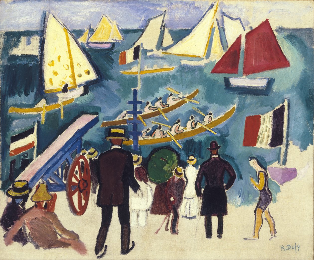 De Regatta, ca. 1908-10 (olieverf op doek) door Raoul Dufy