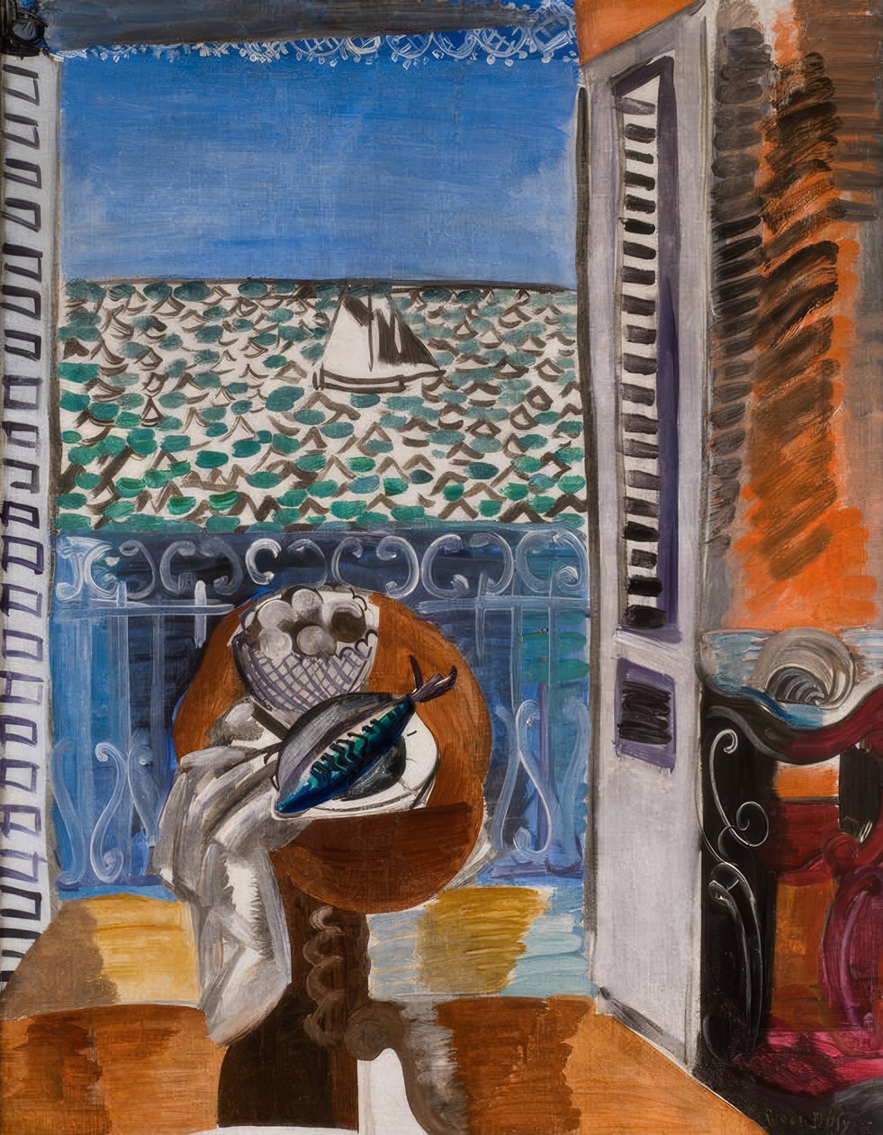 Uitzicht door een venster, Mooi door Raoul Dufy