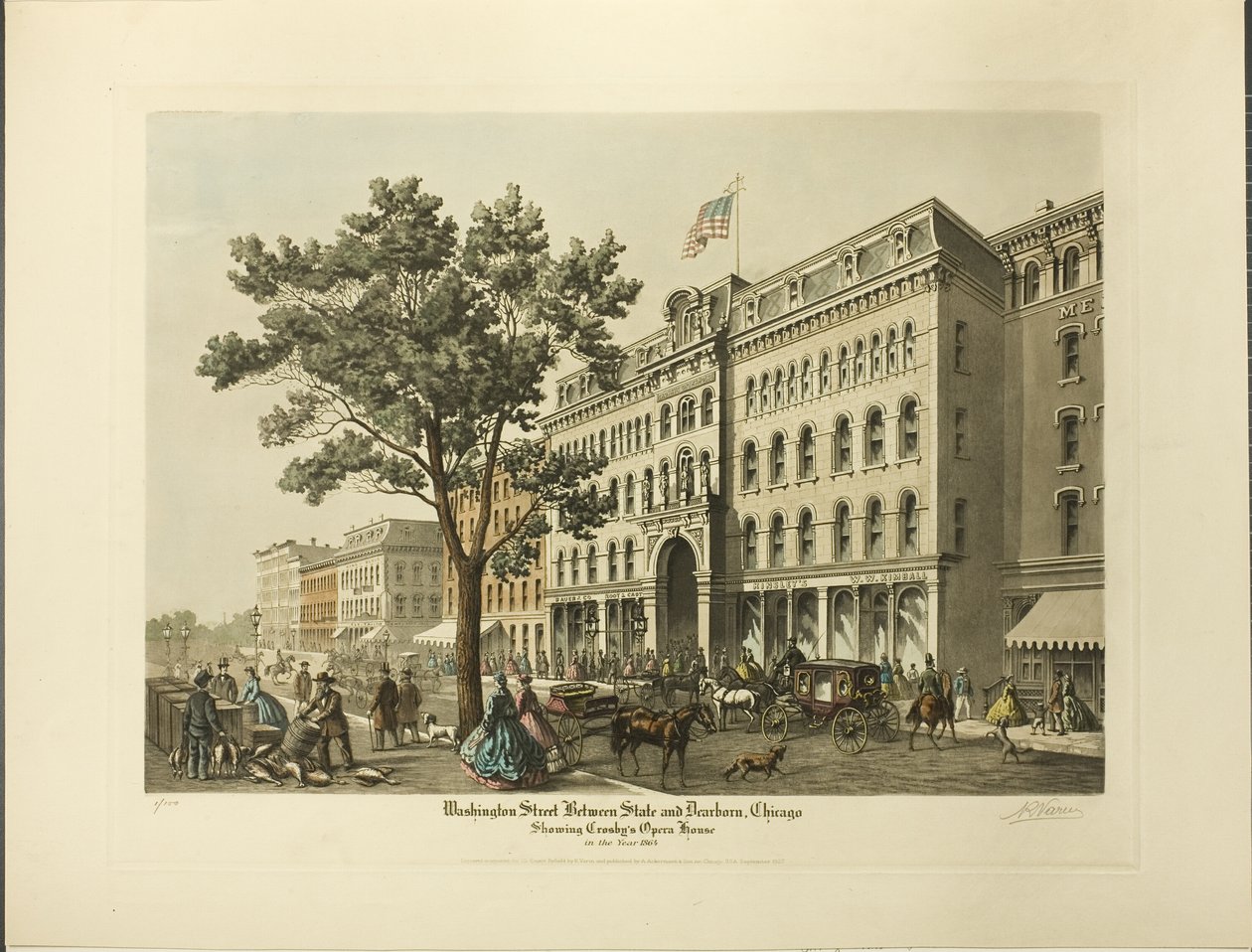 Washington Street tussen State en Dearborn, Chicago, met Crosby