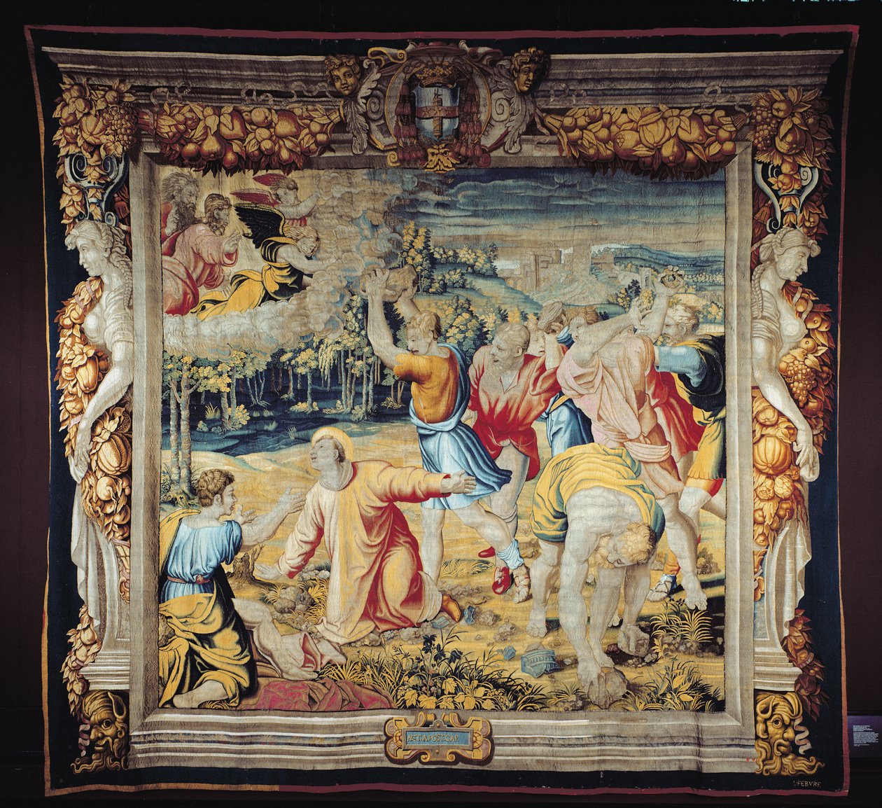 St. Stefanus, geweven in de Louvre werkplaats van Jean Lefevre door Raffaello Sanzio Raphael