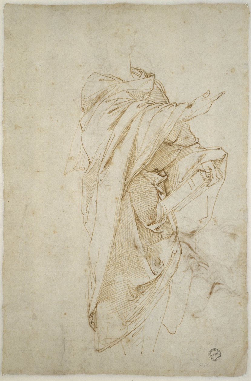 Studie voor de figuur Virgil door Raffaello Sanzio Raphael
