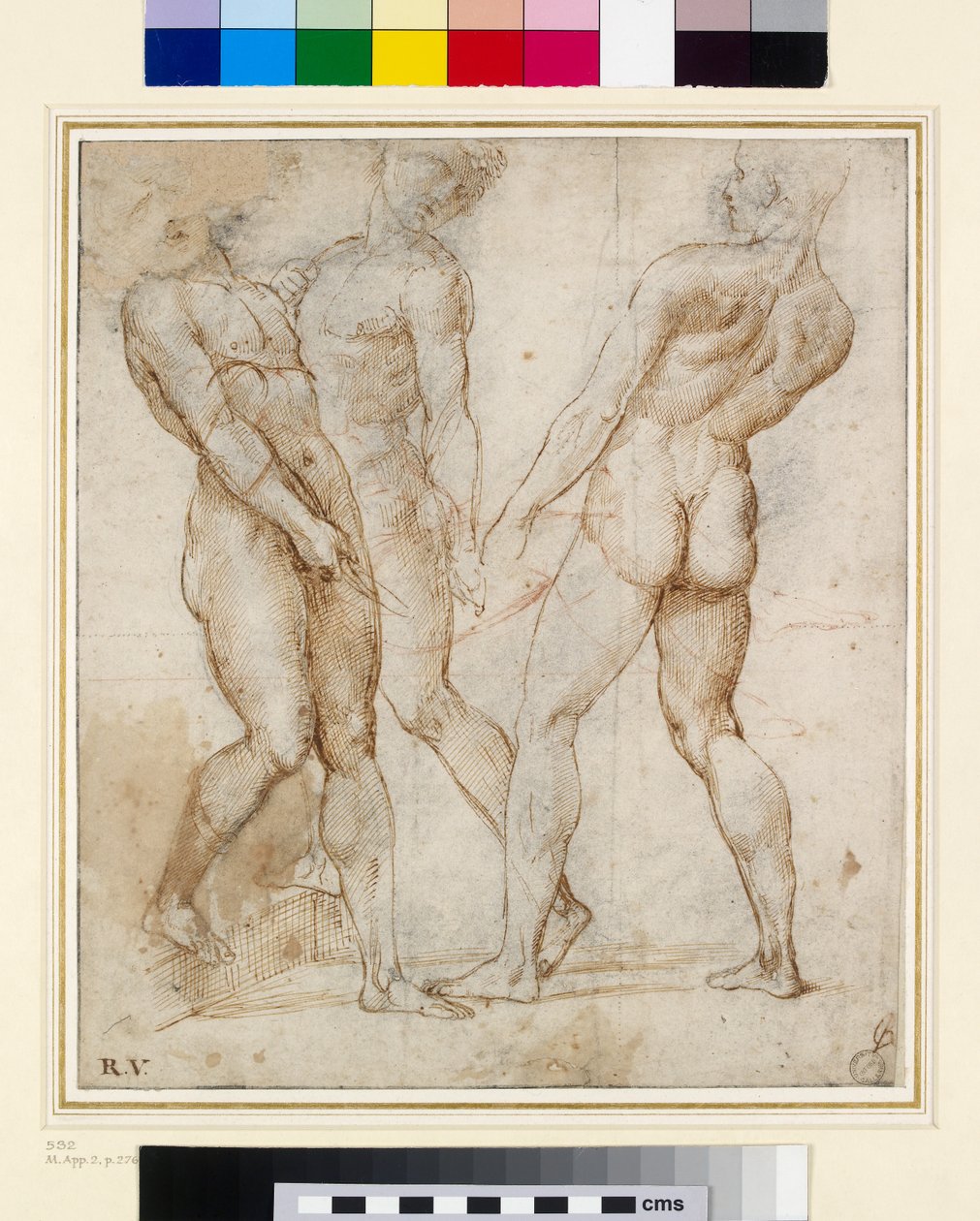 De Naakte Dragers (Studie voor de Graflegging) door Raffaello Sanzio Raphael