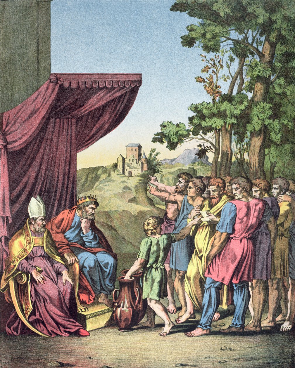 De bezetting en verdeling van het land Kanaän door de Israëlieten door Raffaello Sanzio Raphael