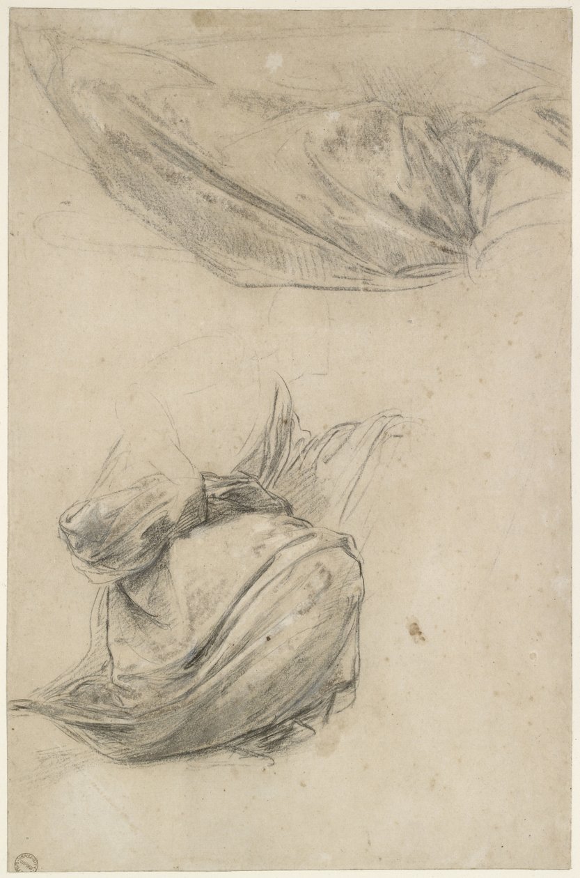 Twee studies van draperie, WA1846.184 door Raffaello Sanzio Raphael