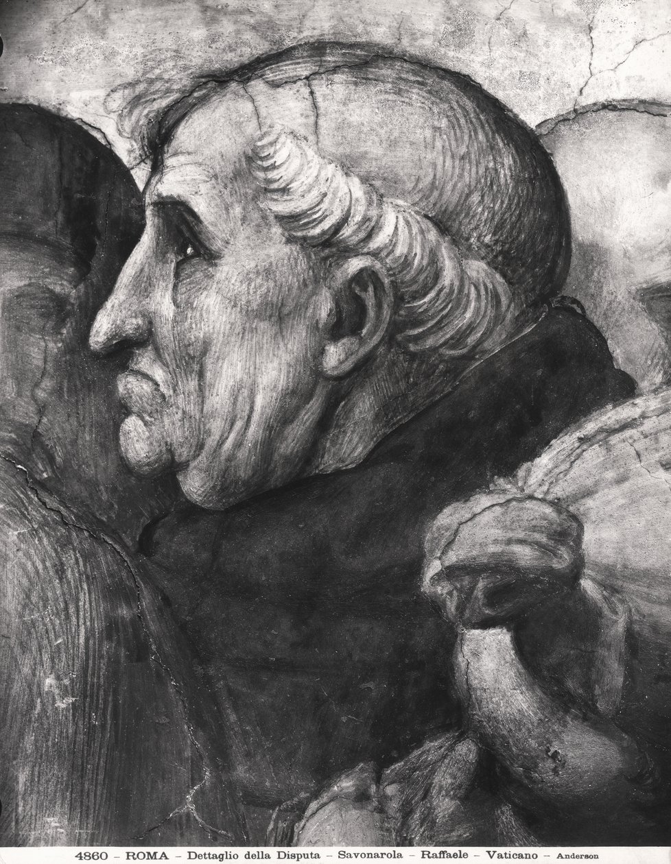 Portret van Savonarola uit La Disputa in de Stanza della Segnatura door Raffaello Sanzio Raphael
