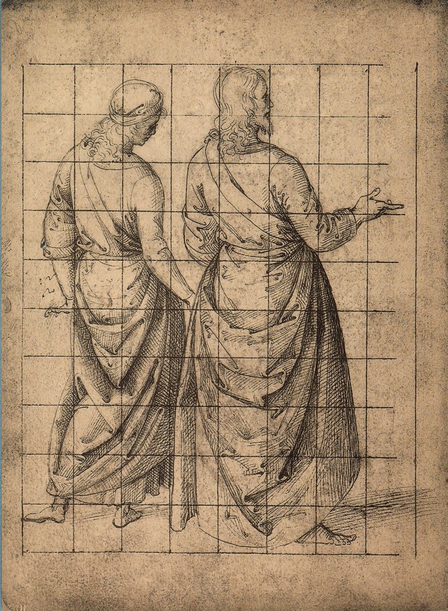 Mannelijke figuren, achteraanzicht door Raffaello Sanzio Raphael