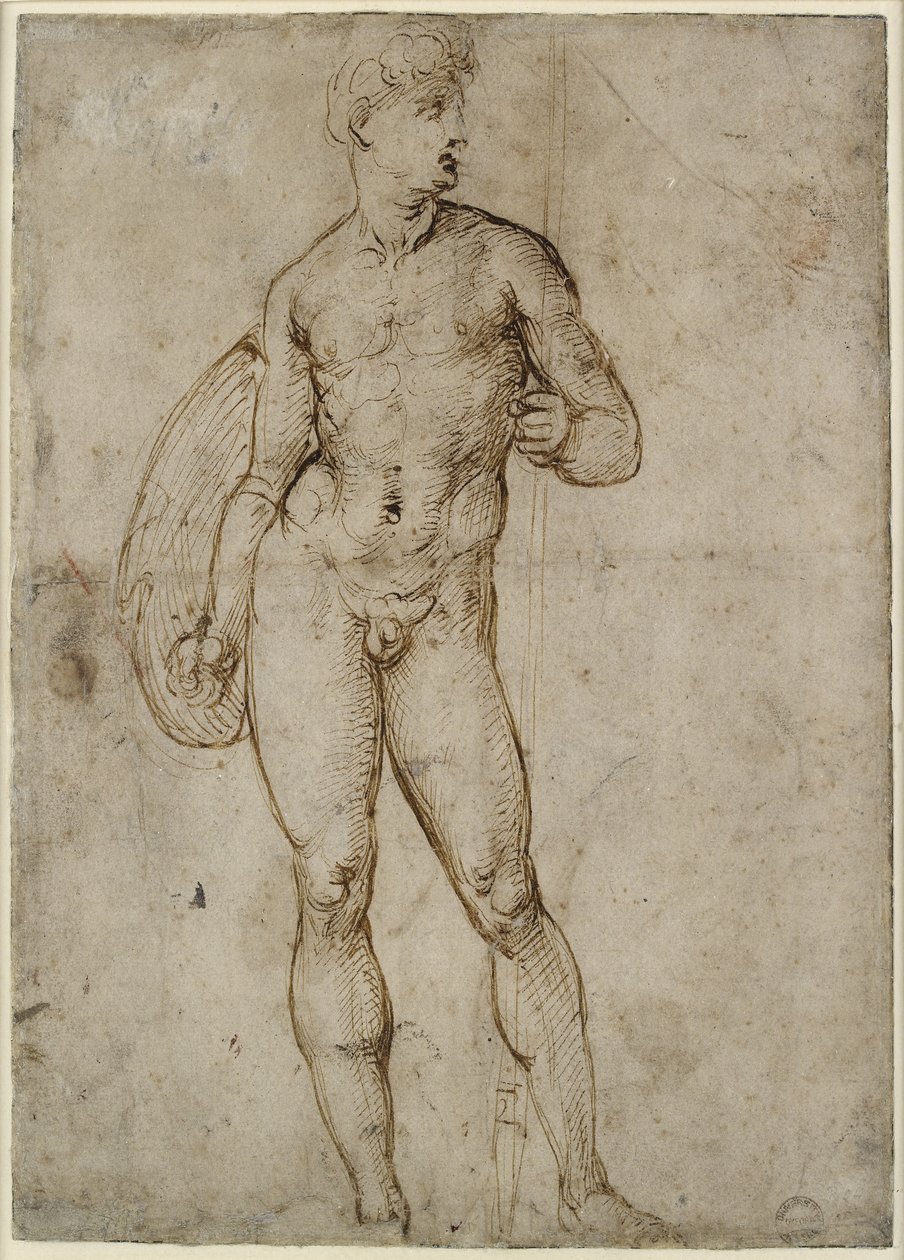 Recto: Een Jonge Krijger, WA1846.163 door Raffaello Sanzio Raphael