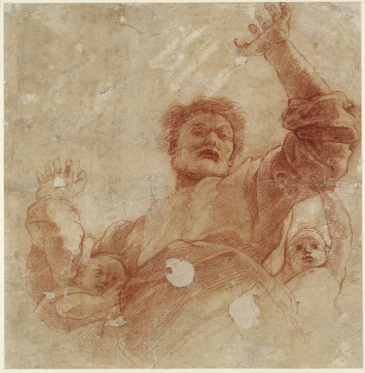 Recto: Studie voor een Figuur van de Almachtige, WA1846.207 door Raffaello Sanzio Raphael
