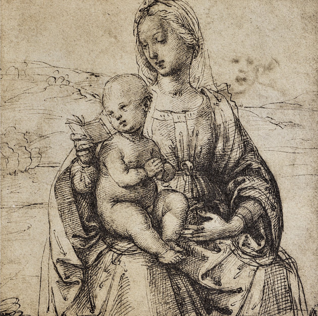 Studie voor een Maagd en Kind door Raffaello Sanzio Raphael