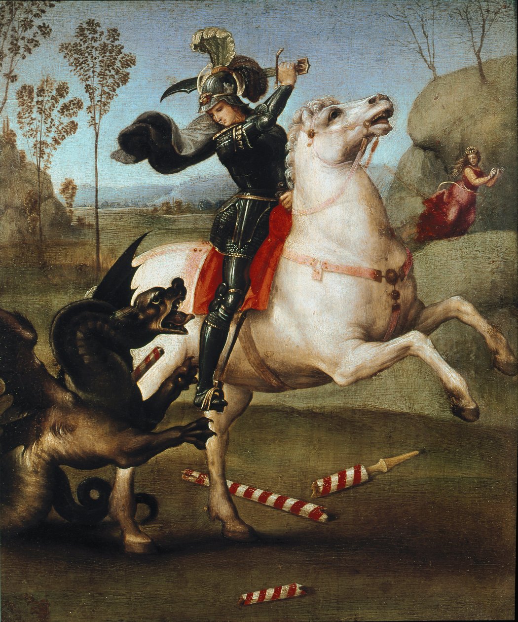 Sint Joris en de Draak door Raphael (1483-1520)