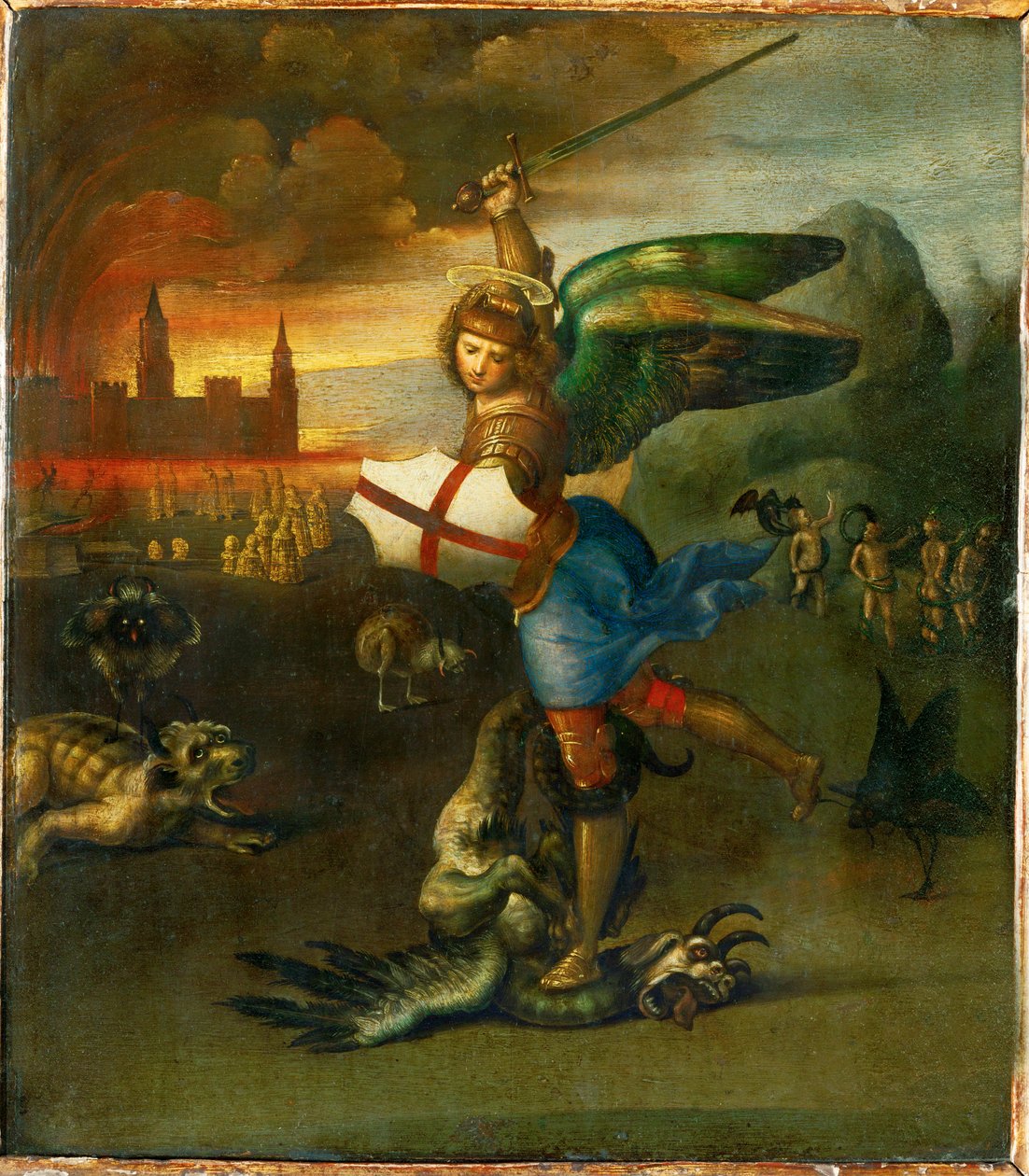 Heilige Michael. Geschilderd voor Guidobaldo Montefeltre, hertog van Urbino ... door Raphael (1483 1520)