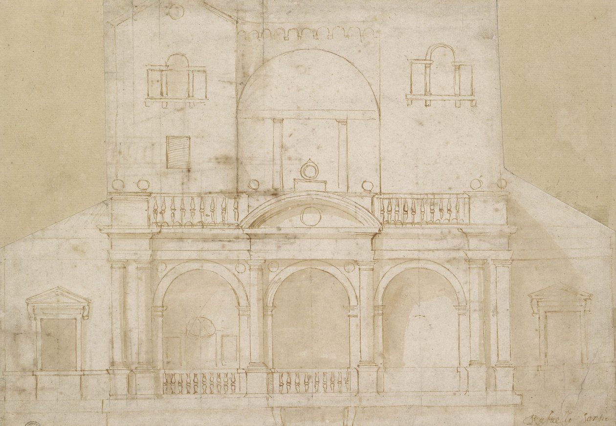 Architectonisch ontwerp (Villa Madama) door Raphael
