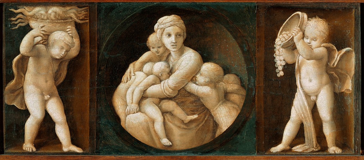 Liefdadigheid, predella van het Baglioni Altaarstuk door Raphael (1483-1520)
