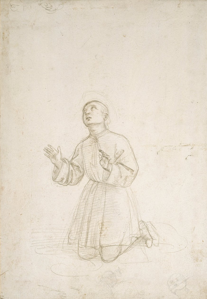 Knielende figuur van een jongeling, c.1503 door Raphael
