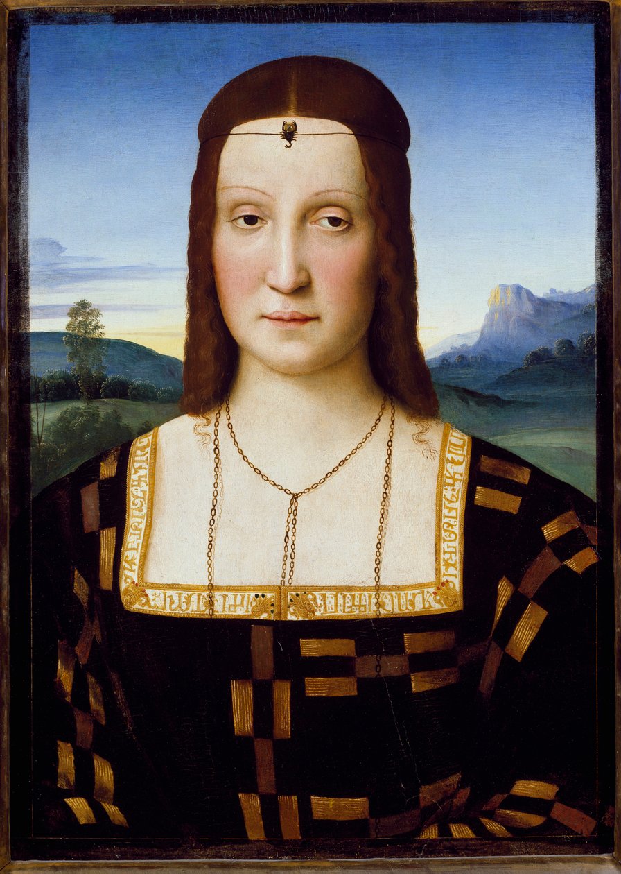 Portret van Elisabetta Gonzaga, ca. 1504-1505 door Raphael