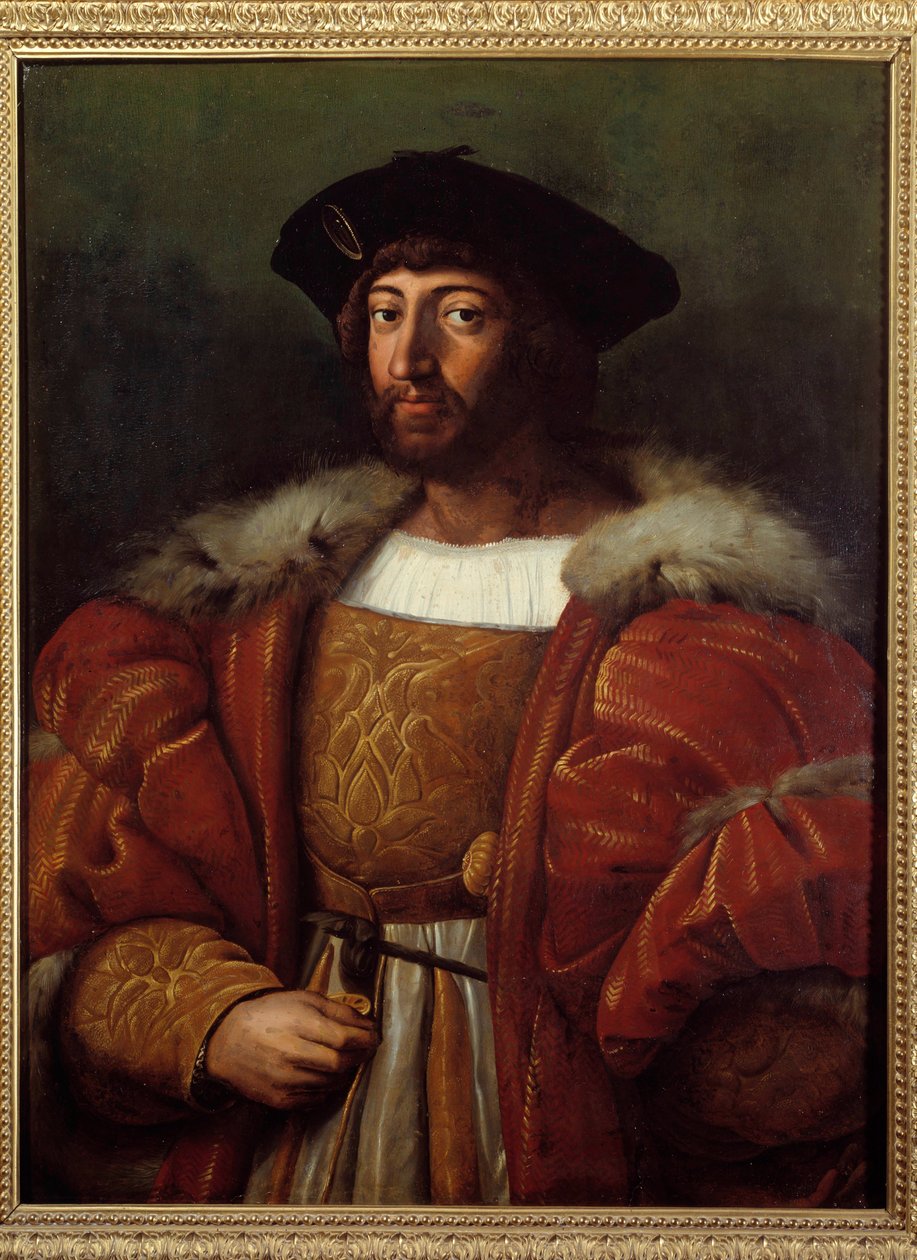 Portret van Laurent II de Medicis, Hertog van Urbino (1492-1519) (Lorenzo de Medici) (schilderij door Raffaello Sanzio, bekend als Raphael (1483-1520)) 16e eeuw. Montpellier Fabre Museum door Raphael