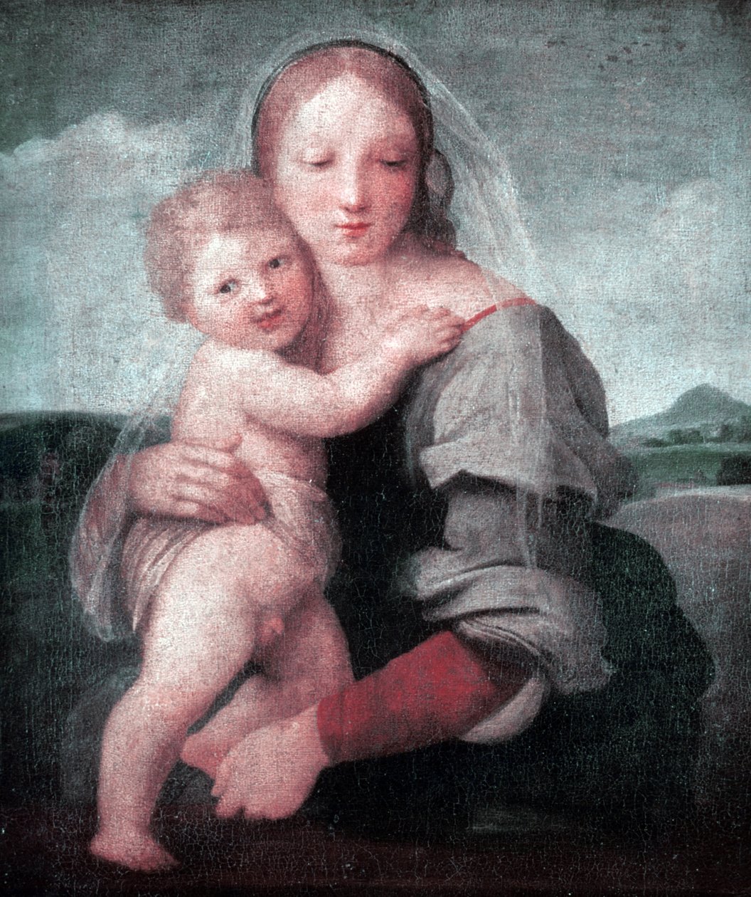 De Madonna en Kind (Madonna van de toren) 1509-1511 door Raphael