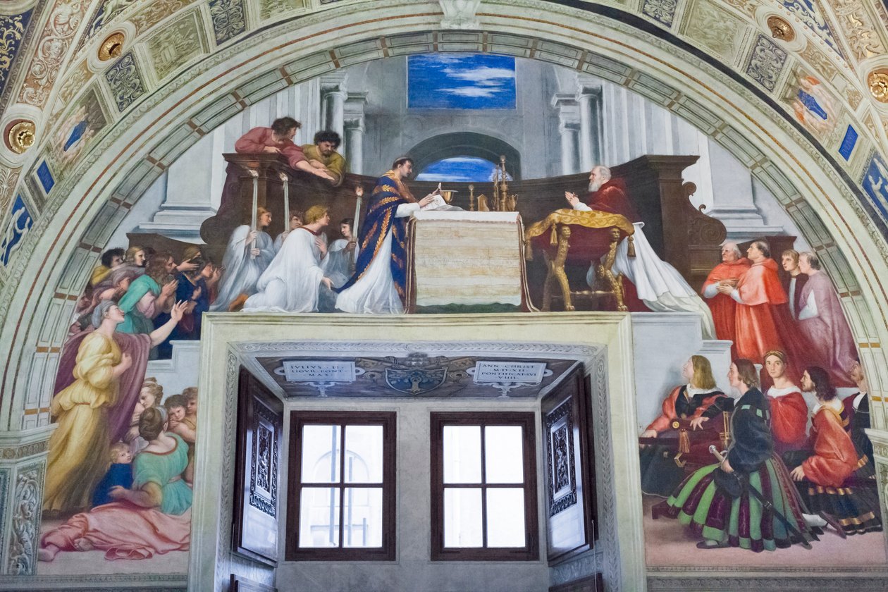 De mis in Bolsena, kamer van Heliodorus door Raphael (1483 1520)