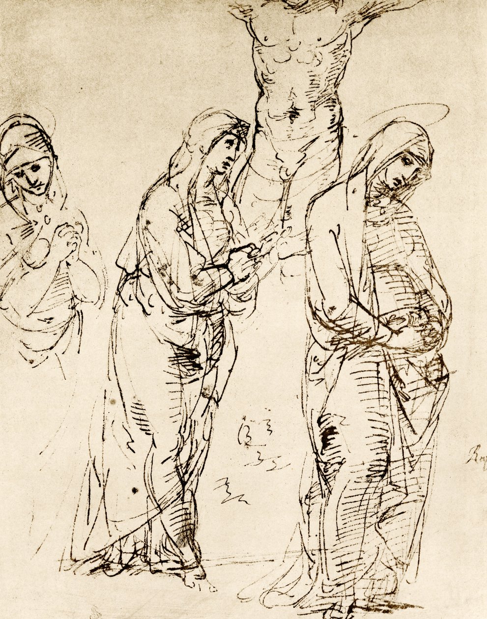 Ontwerpen voor de Moeder Gods onder het kruis door Raffaello Sanzio Raphael