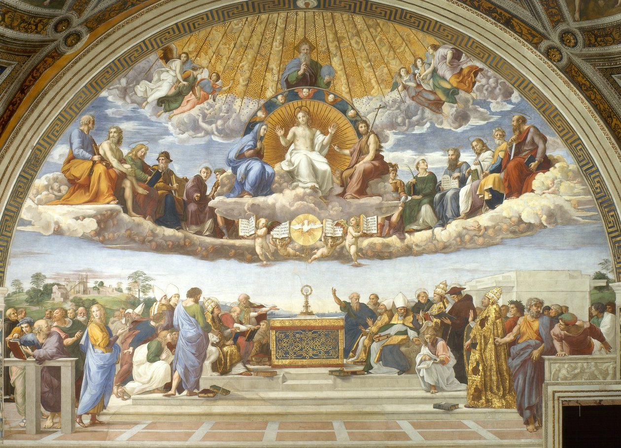 Disputatie van het Heilig Sacrament door Raphael