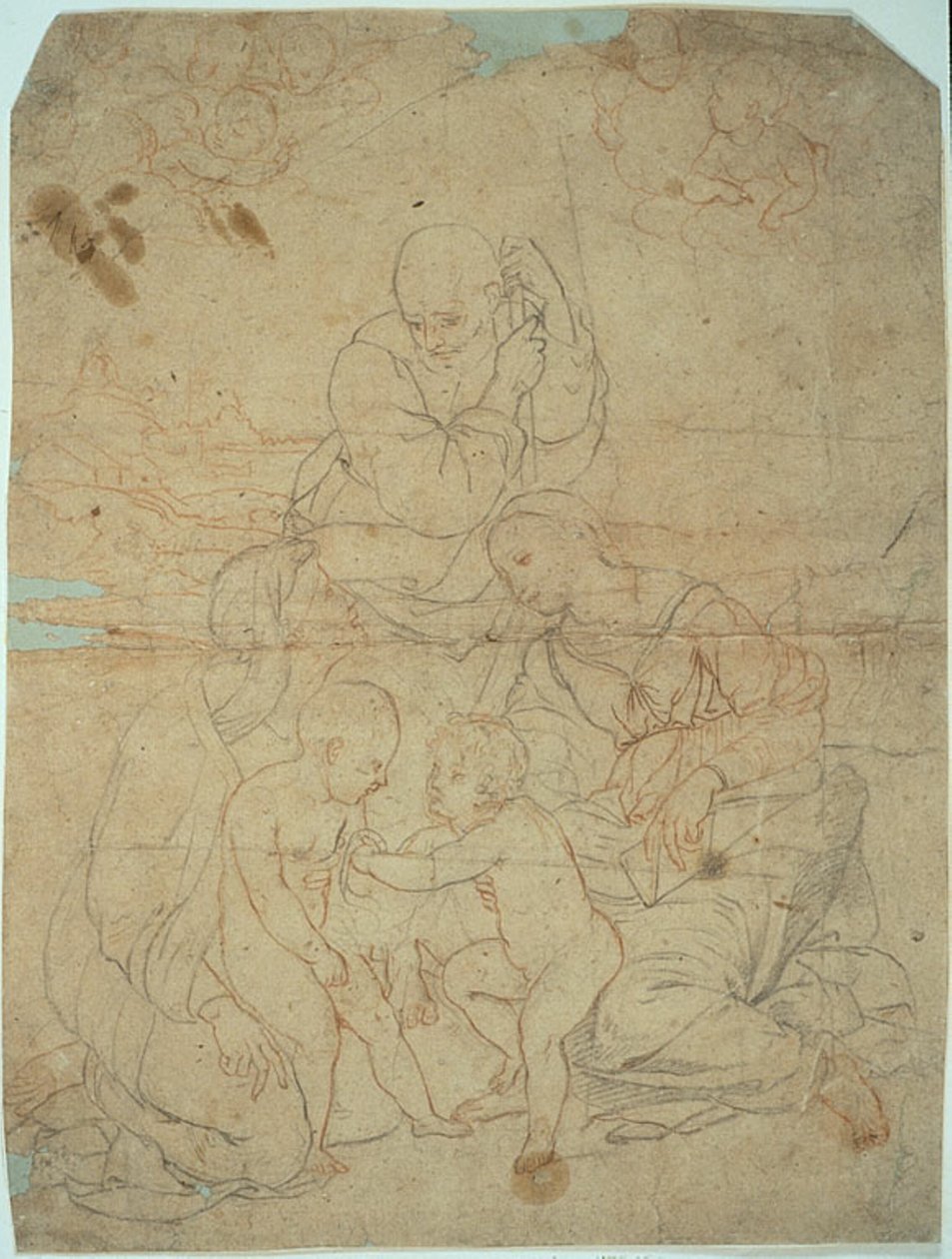 Heilige Familie met Sint-Elizabeth en de Jonge Johannes de Doper door Raphael