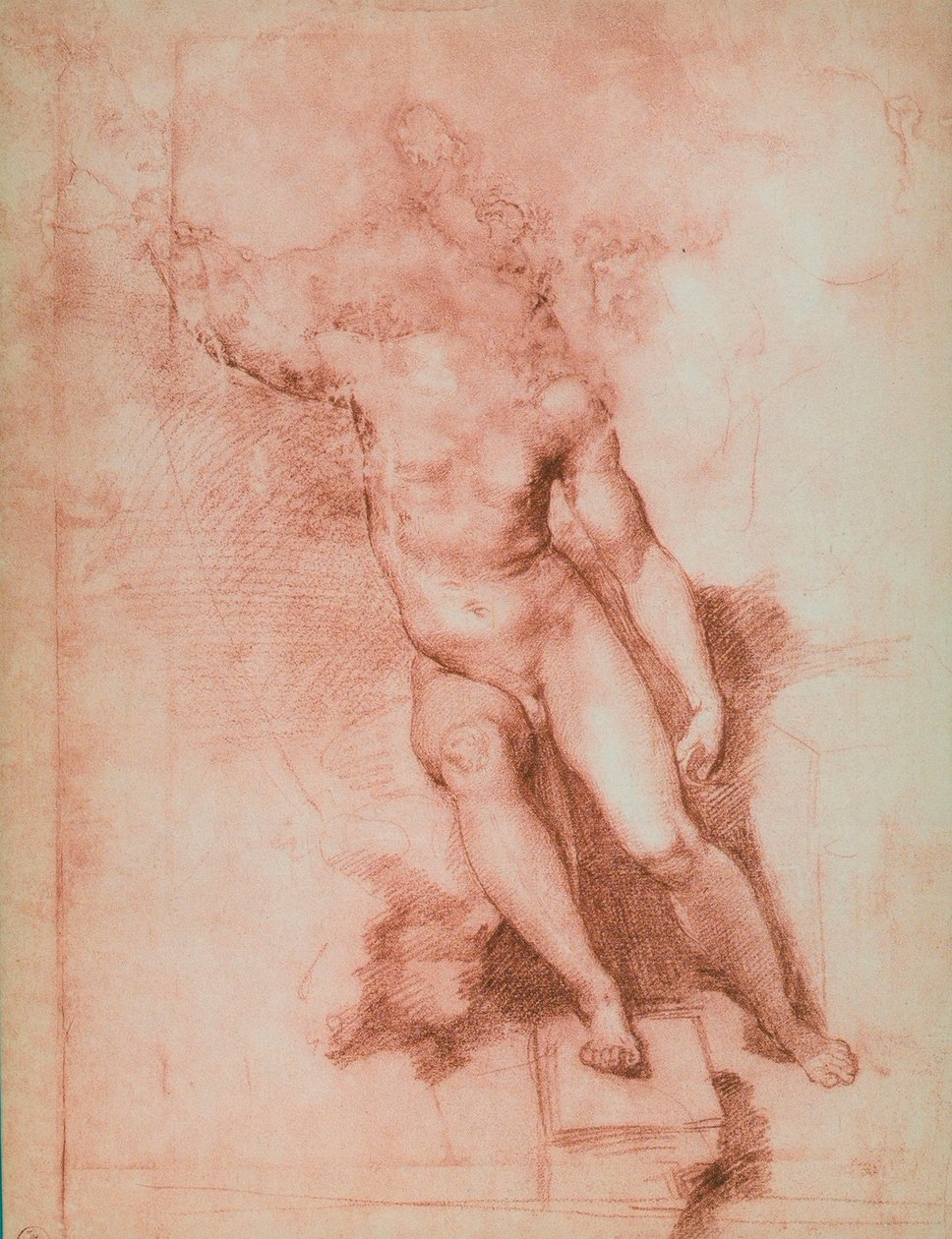 Studie voor een St. Johannes de Doper, tekening door Raffaello Sanzio. Gabinetto dei Disegni e delle Stampe, Uffizi Gallery, Florence door Raffaello Sanzio Raphael
