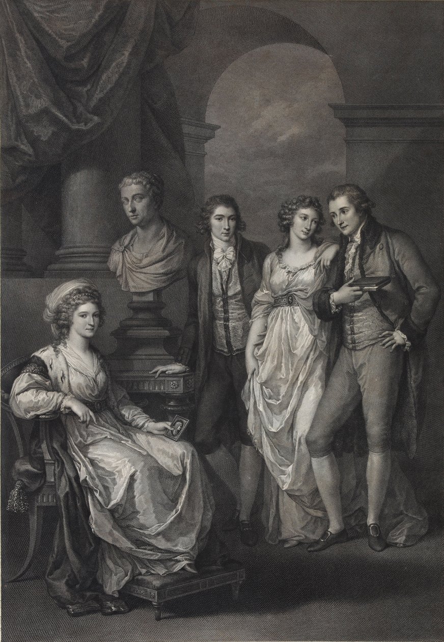 Familieportret van Catherine Petrovna Baryatinskaya 1750-1811, geboren Prinses van Holstein-Beck, 1793 door Raphael Morghen