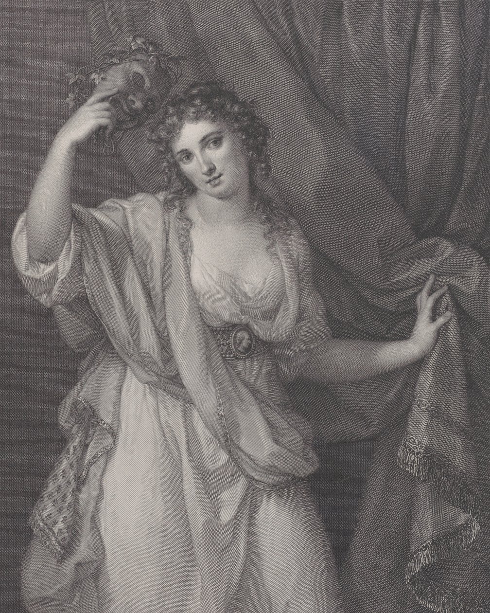 Lady Hamilton als de Komische Muze, Thalia, 1791 door Raphael Morghen