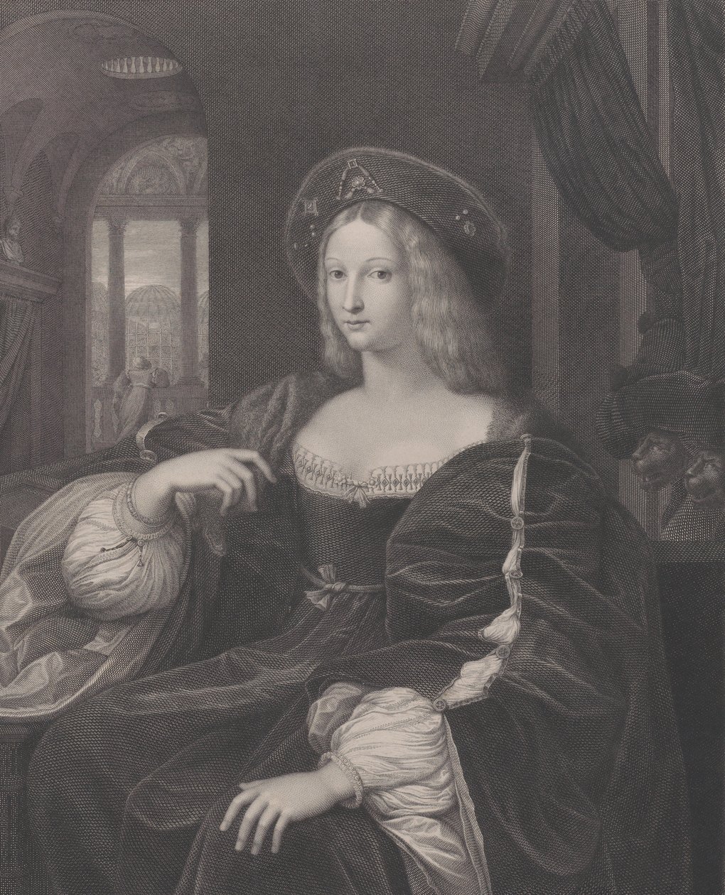 Portret van Doña Isabel de Requesens y Enríques de Cardona-Anglesola, 1821 door Raphael Morghen
