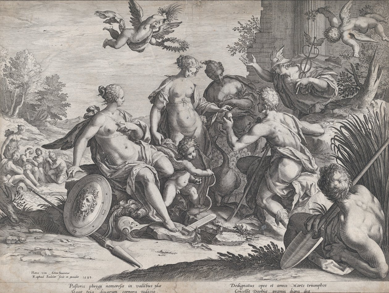 Het Oordeel van Paris, 1589 door Raphael Sadeler