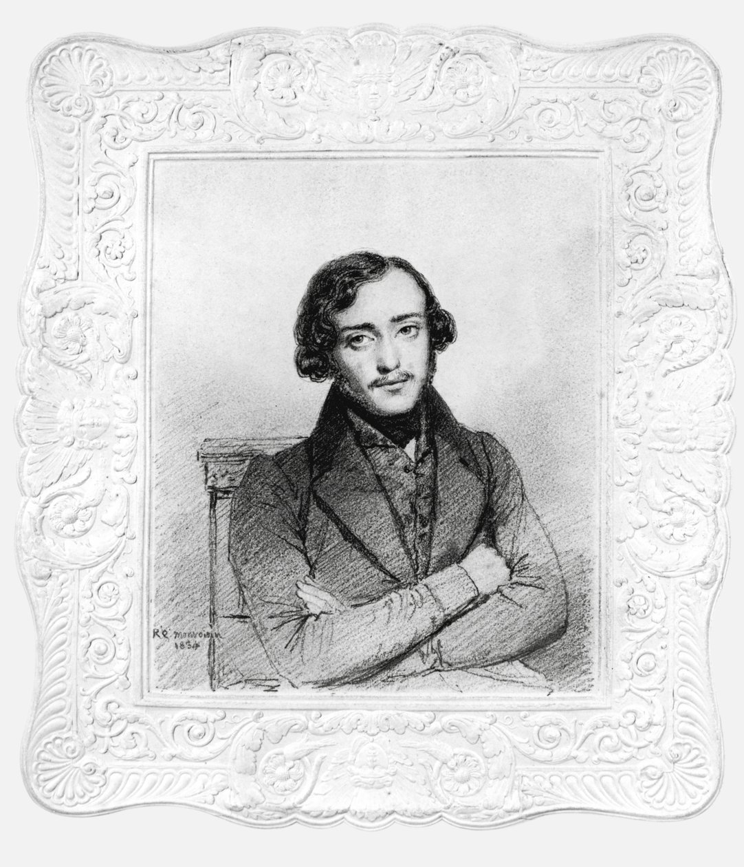Portret van Eugene Emmanuel Viollet-le-Duc (1814-79) op 20-jarige leeftijd, 1834 door Raymond Quinsac Monvoisin