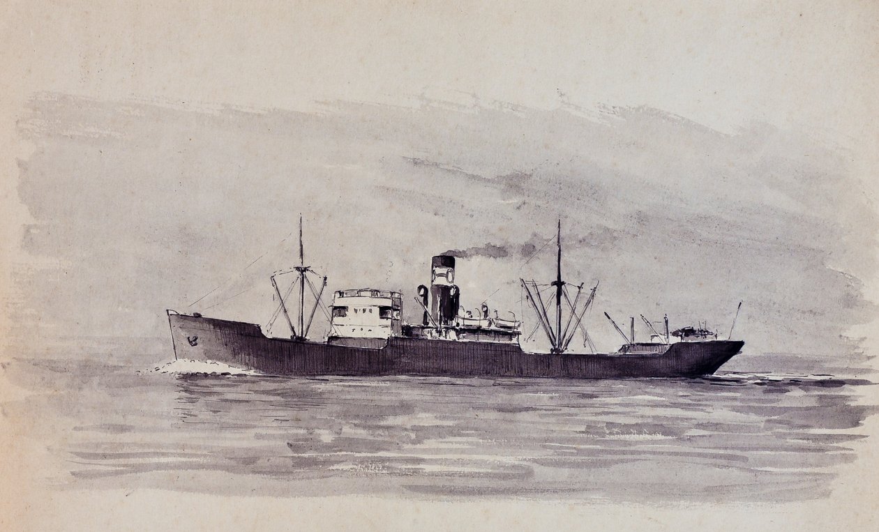 Vracht op de monding van de Gironde door Raymond Bonnefon