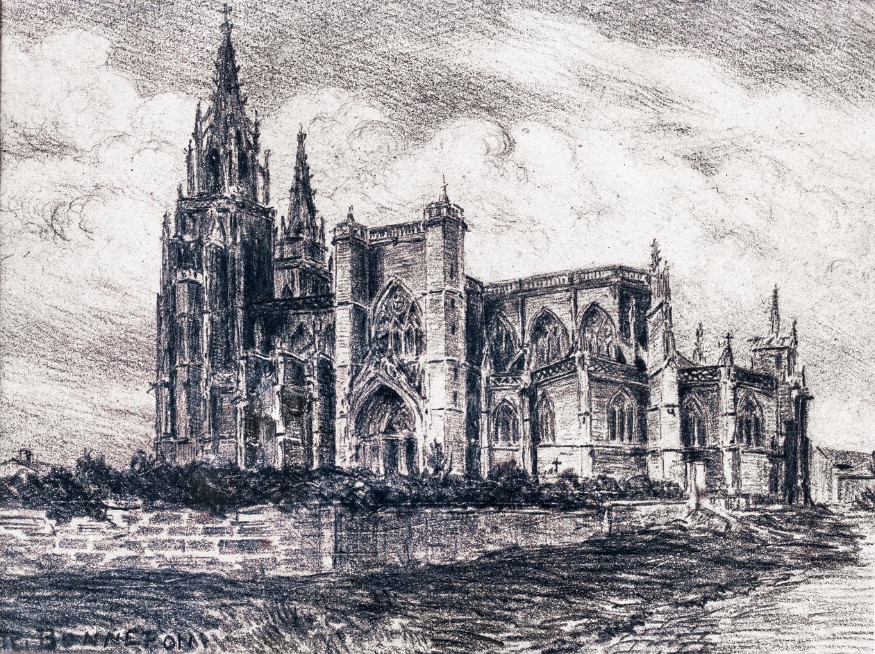 Kathedraal (houtskool) door Raymond Bonnefon