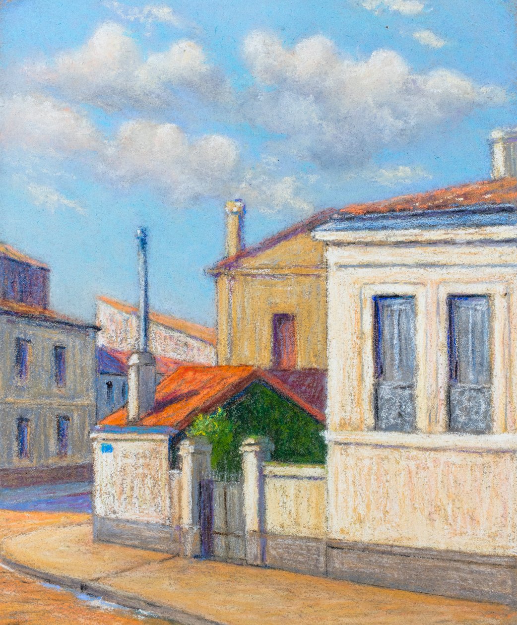 Rue a Bordeaux (pastel op papier) door Raymond Bonnefon