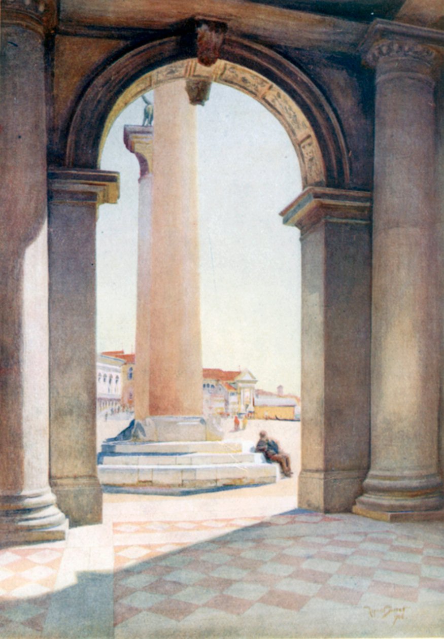 Riva Degli Schiavoni (kleurenlitho) door Reginald Barratt