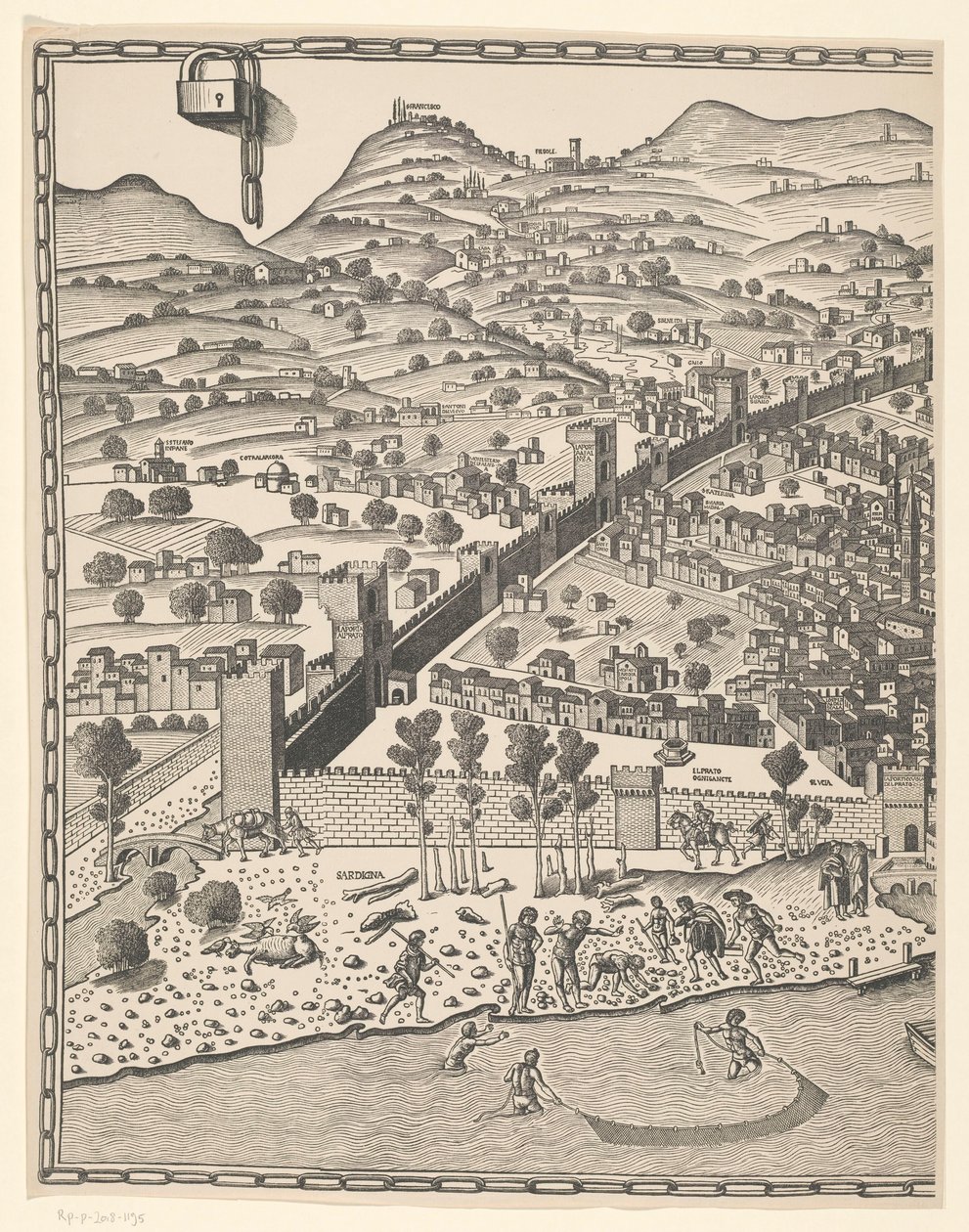 Gezicht op Florence (linkerdeel) door Reichsdruckerei