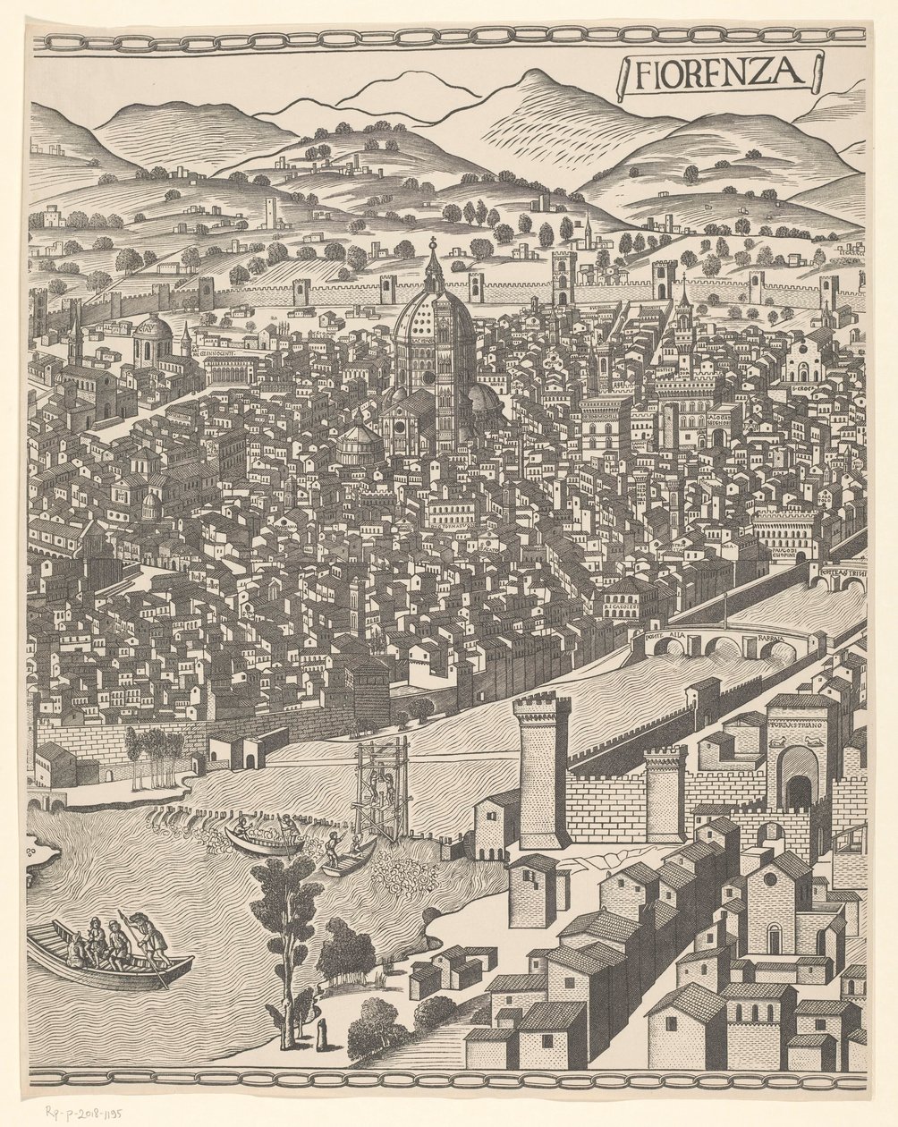 Gezicht op Florence (middelste deel) door Reichsdruckerei