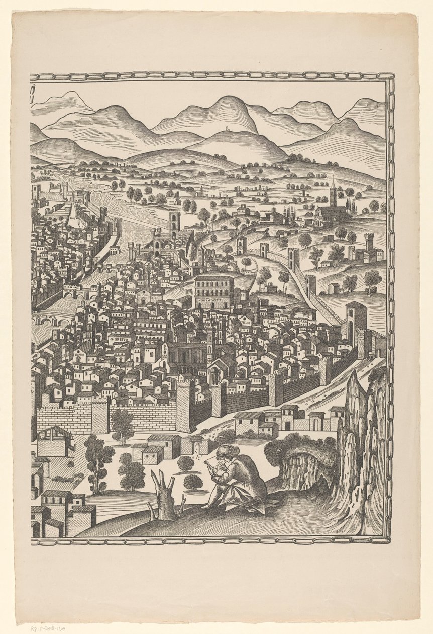 Gezicht op Florence (rechterdeel) door Reichsdruckerei