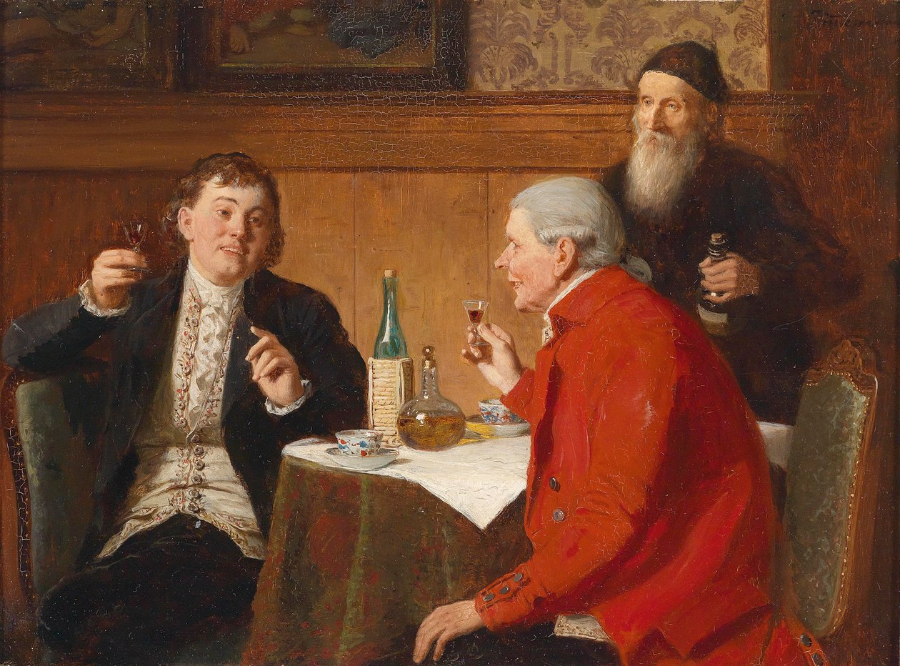 Ein guter Tropfen, Signaturreste rechts oben Zimmermann door Reinhard Sebastian Zimmermann