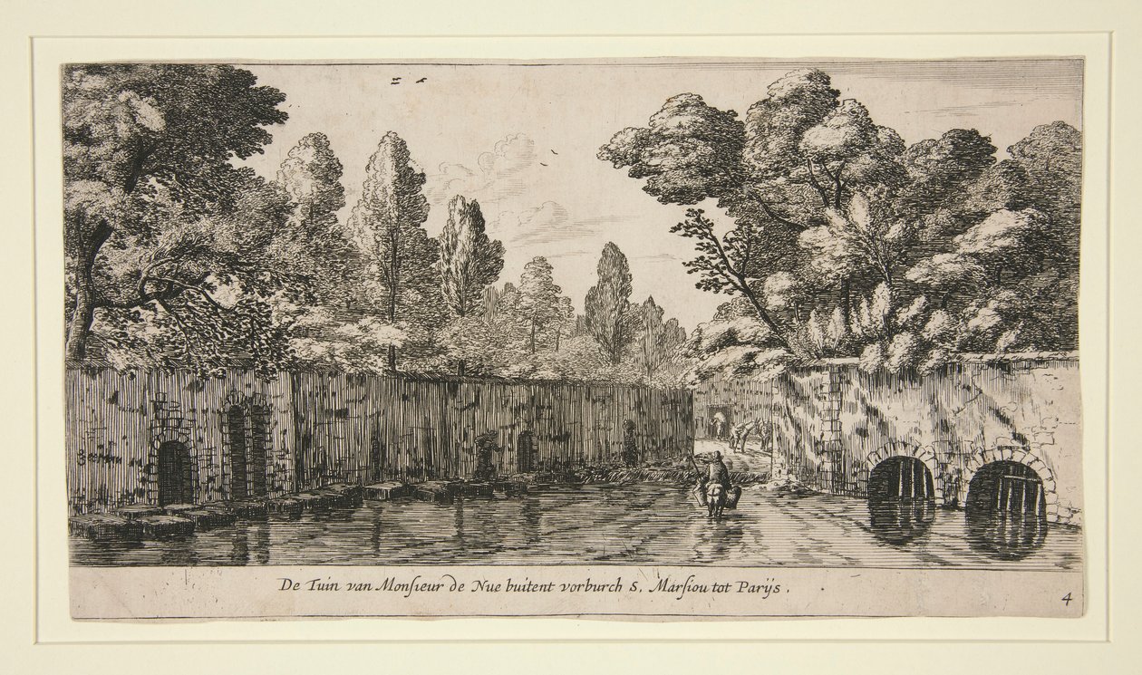 De tuin van Monsieur de Nue in S. Marsiou, buitenwijk van Parijs door Reinier Nooms