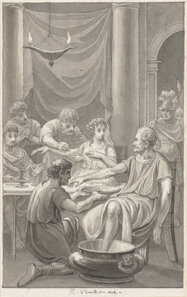 De zelfmoord van Seneca en zijn vrouw door Reinier Vinkeles (I)