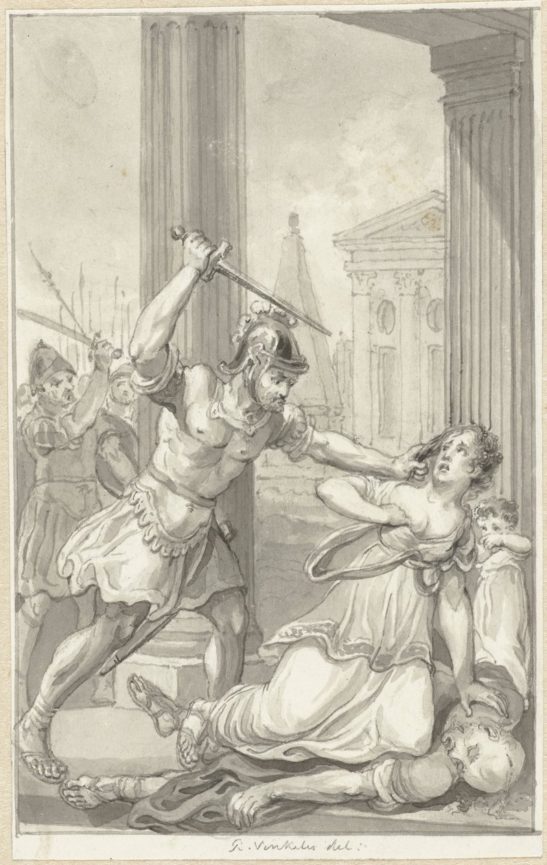Het gezin van keizer Caius vermoord door Reinier Vinkeles (I)