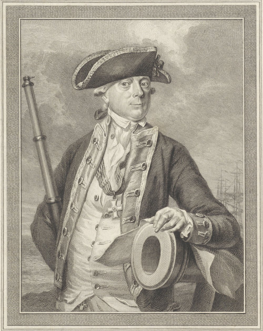 Admiraal Jan Hendrik van Kinsbergen 1735-1819, Graaf van Doggersbank, 1781 door Reinier Vinkeles