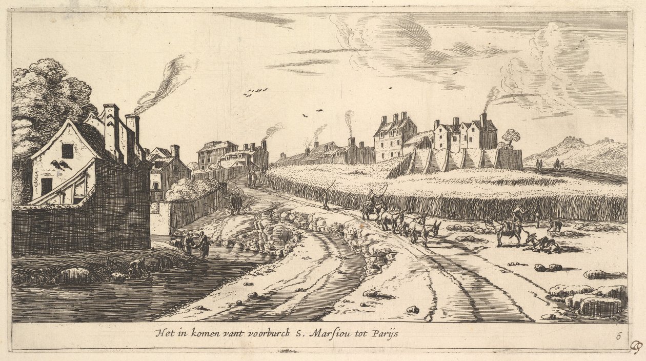 Ingang naar de Voorstad van Saint Marceau bij Parijs door Reinier Zeeman