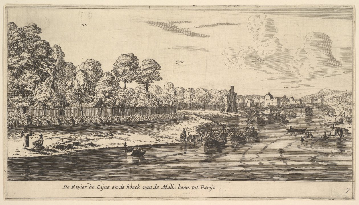 De Rivier de Seine bij de Bocht van de Mall, 17e eeuw door Reinier Zeeman