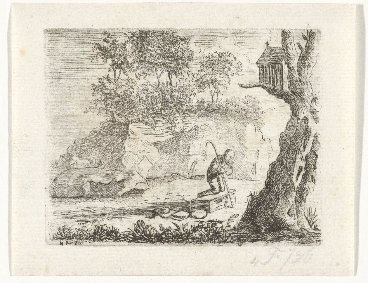 Biddende pelgrim door Reinierus Albertus Ludovicus baron van Isendoorn à Blois
