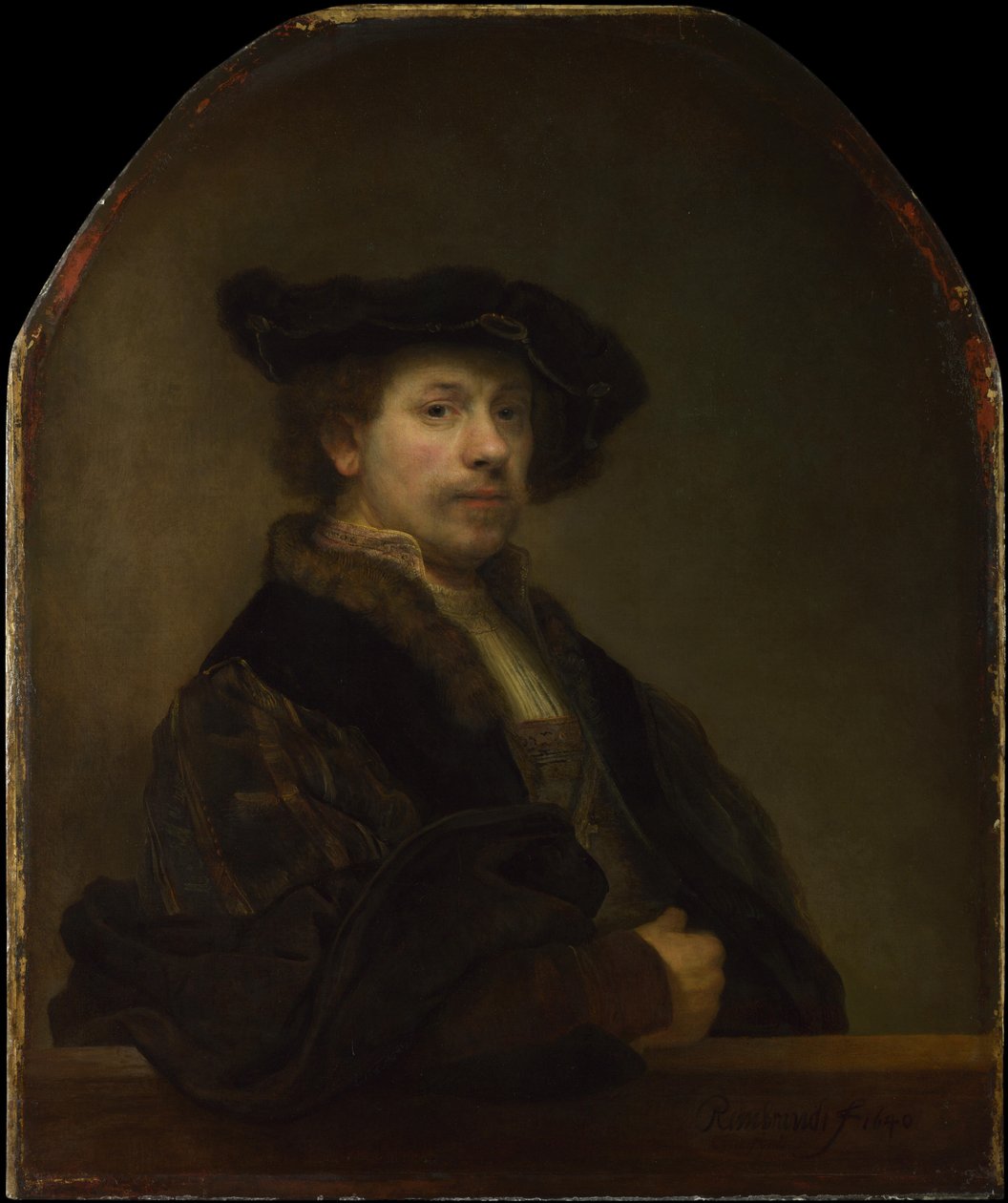 Zelfportret op 34-jarige leeftijd door Rembrandt van Rijn