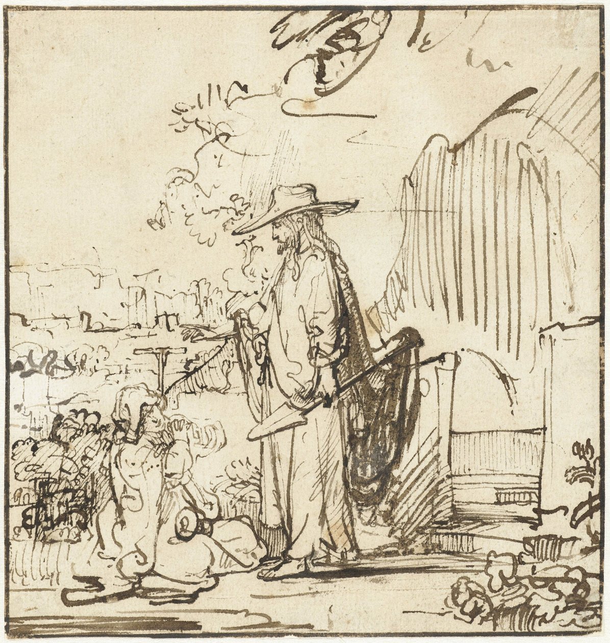 Christus verschijnt aan Maria Magdalena als tuinman door Rembrandt van Rijn